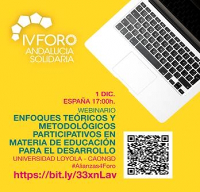 Webinar: Enfoques te&oacute;ricos e metodol&oacute;gicos participativos em Educa&ccedil;&atilde;o para o Desenvolvimento (ED)