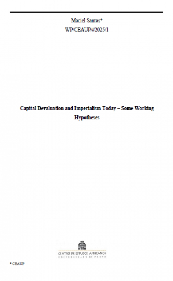 Working Paper:  Capital Devaluation and Imperialism Today &ndash; Some Working Hypotheses